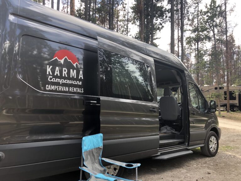 Campervan Parked at Campsite